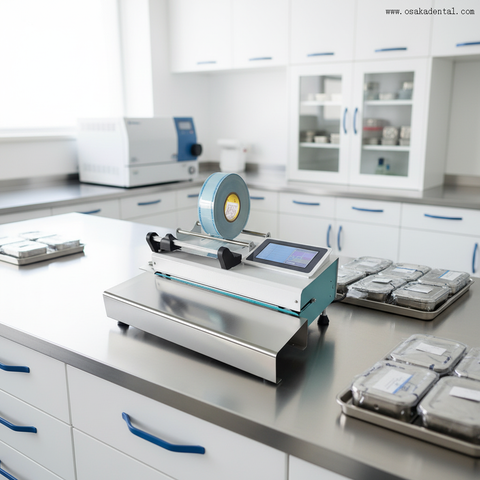 Máquina de sellado automático Dental con función de corte e impresión, máquina envasadora de bolsas de esterilización Dental