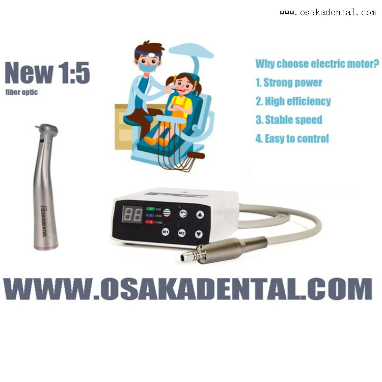 Motor eléctrico Dental sin escobillas con nueva fibra óptica de contraángulo 1:5