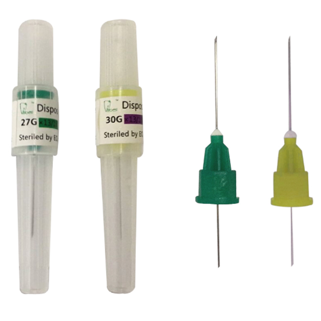 Aguja dental desechable 27G y 30G.