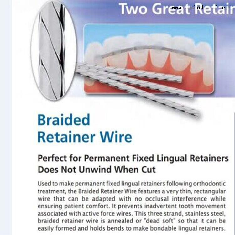 Accesorios de ortodoncia Alambre de retención dental de acero inoxidable