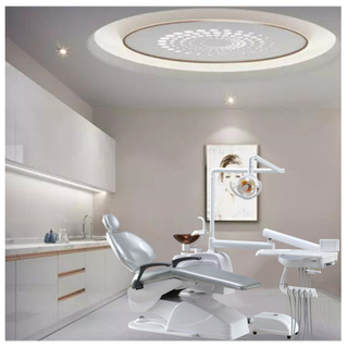 Unidad de sillón de clínica dental simple con taburete de dentista