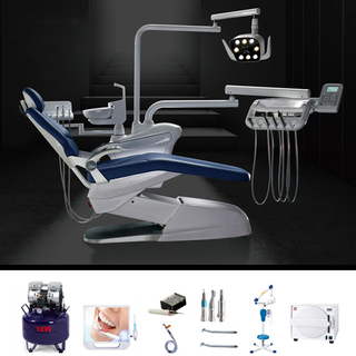 Cómodo sillón dental con cuero para clínica