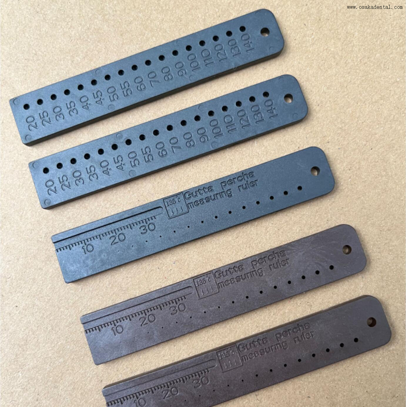 Regla de medición de gutapercha