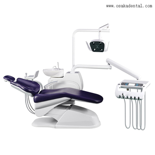 Sillón dental de alta calidad de color púrpura de OSAKA, unidad de sillón dental con máquina de blanqueamiento dental y algiante dental
