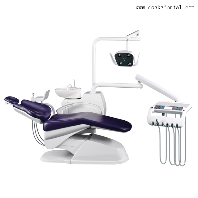 Sillón dental de alta calidad de color púrpura de OSAKA, unidad de sillón dental con máquina de blanqueamiento dental y algiante dental