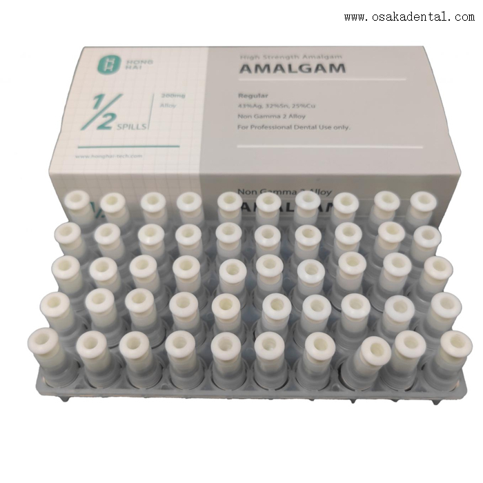Ag 43% color blanco Cápsula de aleación de amalgama dental 200 mg Spill1/2