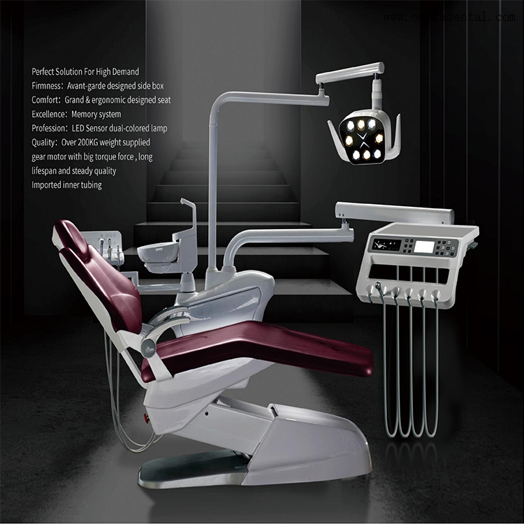 Unidad de sillón dental con lámpara de dos colores con sensor LED