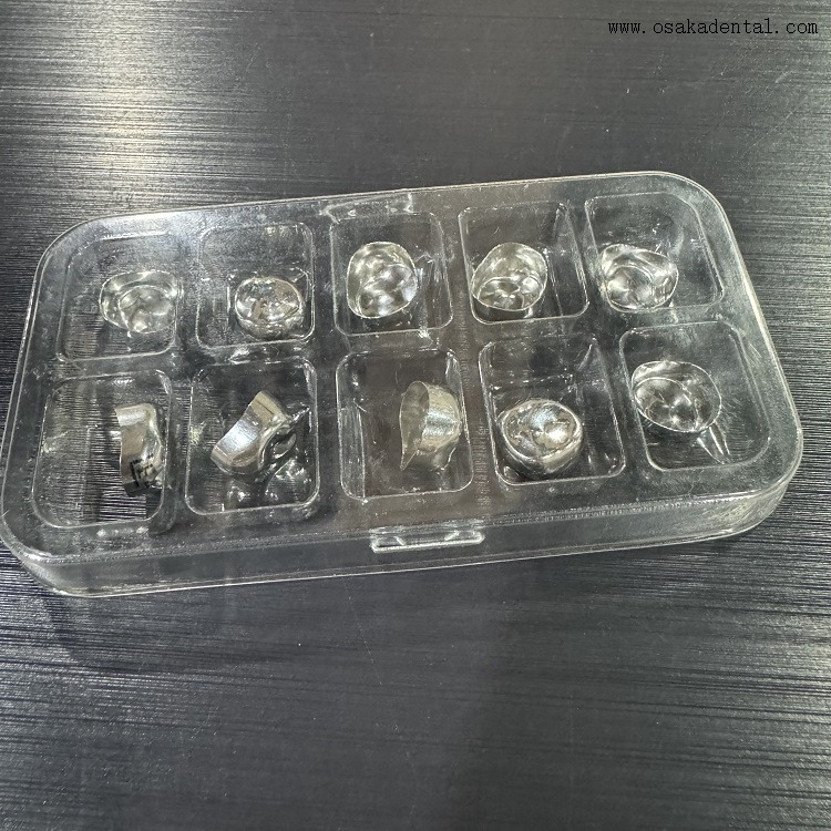 Corona dental para niños de acero inoxidable, 10 unidades por paquete