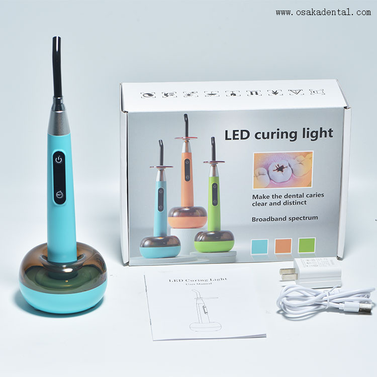 Lámpara de curado dental con diseño de luz azul de amplio espectro