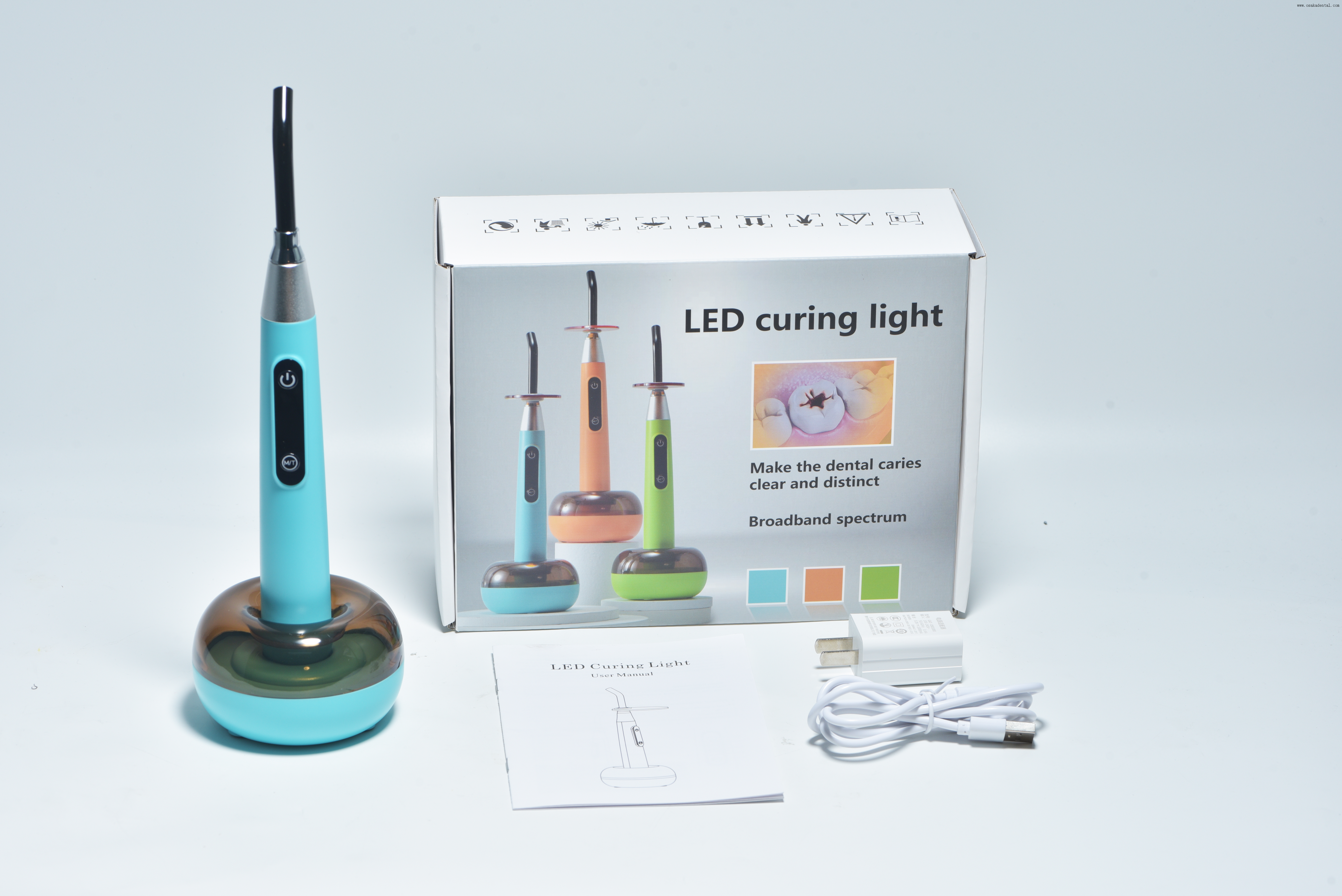 Lámpara de polimerización dental colorida del arco iris con función de detección de caries