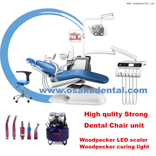 Unidad dental de lujo de calidad estable para uso clínico Sillón dental de asiento grande y suave con opción completa para uso en clínica dental OSA-S1