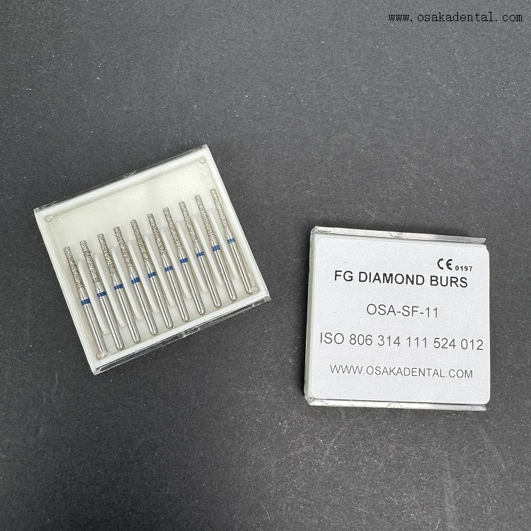 Fresa de diamante Dental FG 10 unids/caja OSA-F656-T5 nuevo embalaje