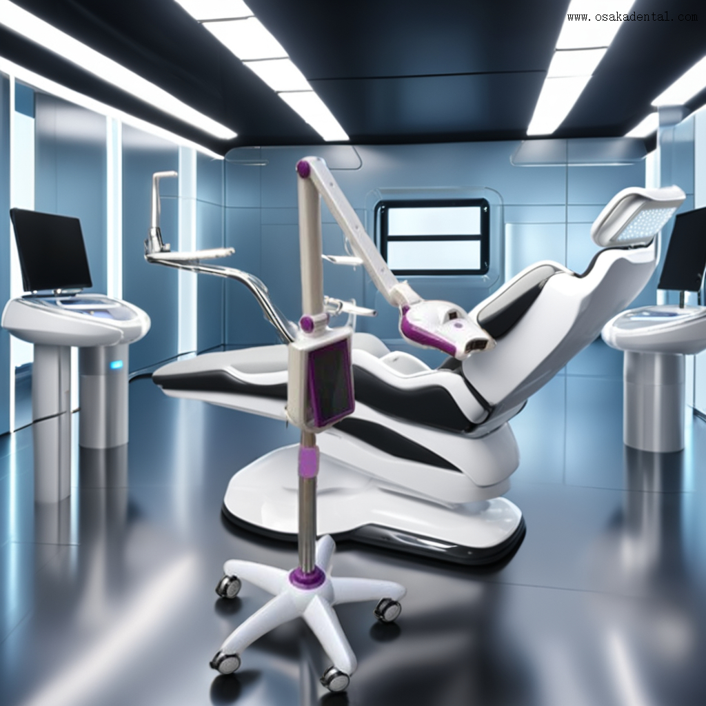Innovador dispositivo de blanqueamiento dental para uso profesional en entornos de laboratorio modernos y futuristas