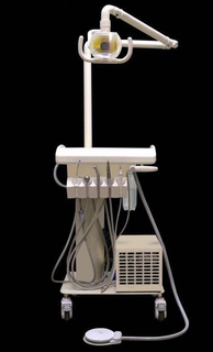 Carro de herramientas dental móvil con compresor y lámpara halógena carro portátil dental para unidad dental con compresor y lámpara halógena