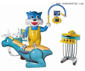 Unidad encantadora del sillón dental del gato azul de la historieta para el sillón dental de los niños de los niños