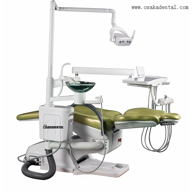 Sillón dental económico con autoclave dental y pieza de mano dental y compresor de aire dental.