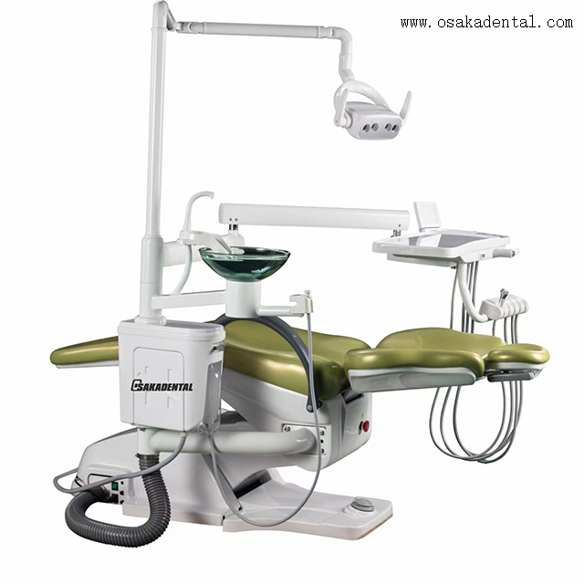 Sillón dental económico con autoclave dental y pieza de mano dental y compresor de aire dental.