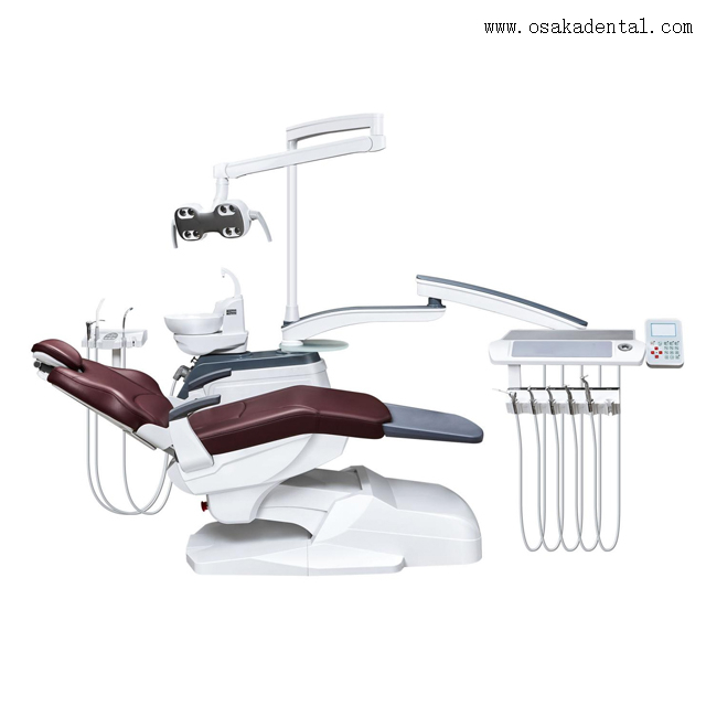 Sillón dental de alta calidad con compresor de aire dental con un taburete de dentista de polvo algiante dental