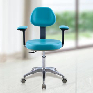 Taburete de dentista de dos brazos con respaldo 