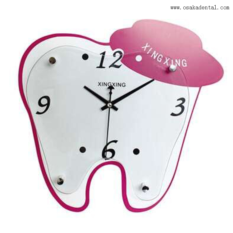 Reloj con forma de dientes dentales para clínica dental