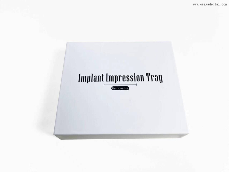 Bandejas de impresión de implantes dentales profesionales en caja hechas con bandejas de impresión de acero inoxidable de alta calidad Dental
