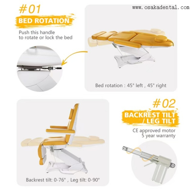 Silla de examen médico Cama y silla de spa de belleza facial