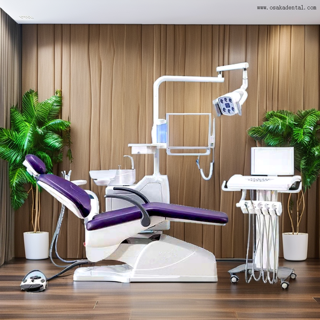 Sillón dental avanzado con luz halógena para clínicas dentales modernas y elegantes