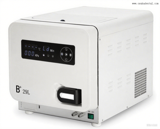 Tanque de agua con apertura Clase B europea, autoclave dental de 29L con pantalla Digital para unidad dental con bomba de vacío Thomas