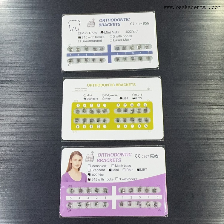 Soporte de metal adherible monobloque de ortodoncia dental