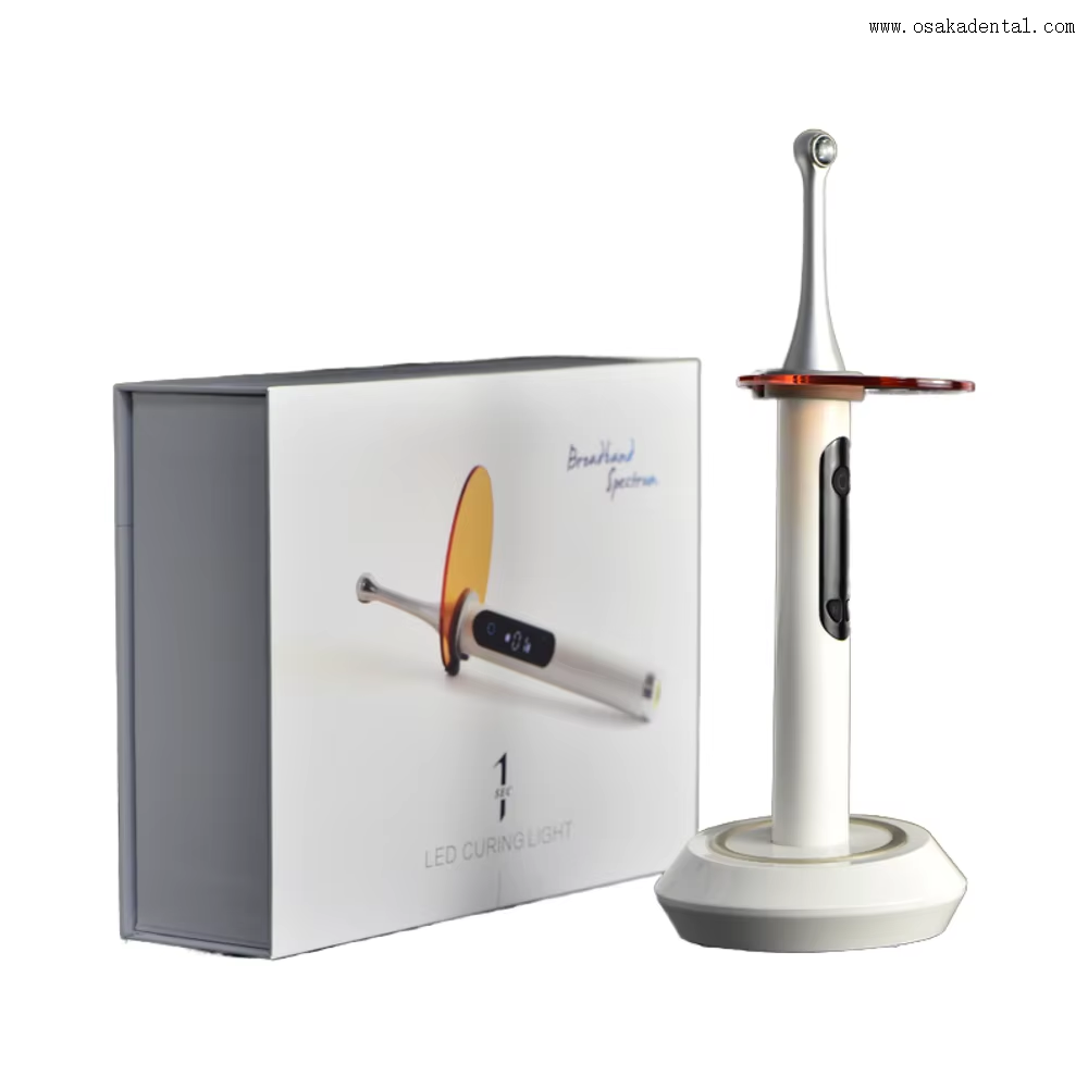 Colorida lámpara de polimerización dental de un segundo con cuerpo metálico