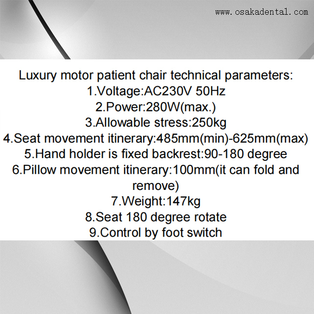 Cómoda unidad de sillón de paciente electrónico