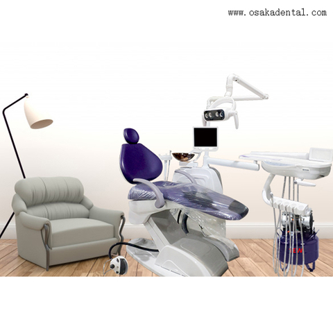 Unidad de sillón dental de alta calidad con función básica y color azul oscuro