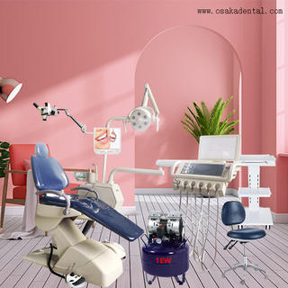 Unidad de silla dental de alta calidad para clínica dental color azul oscuro