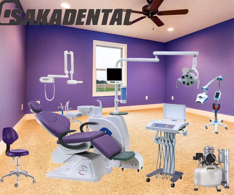 Silla dental con carro móvil y bonito color azul/silla dental de base fuerte