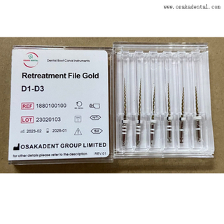Limas de retratamiento dental con tipo dorado para sistema de limas de endodoncia dental