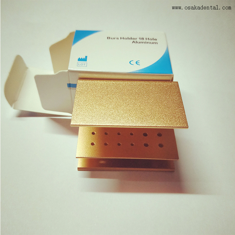 Soporte para fresas dentales de 18 agujeros adecuado para 12 fresas FG y 6 fresas RA