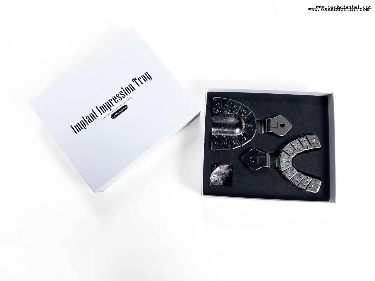 Bandeja de impresión de acero inoxidable para implantes dentales