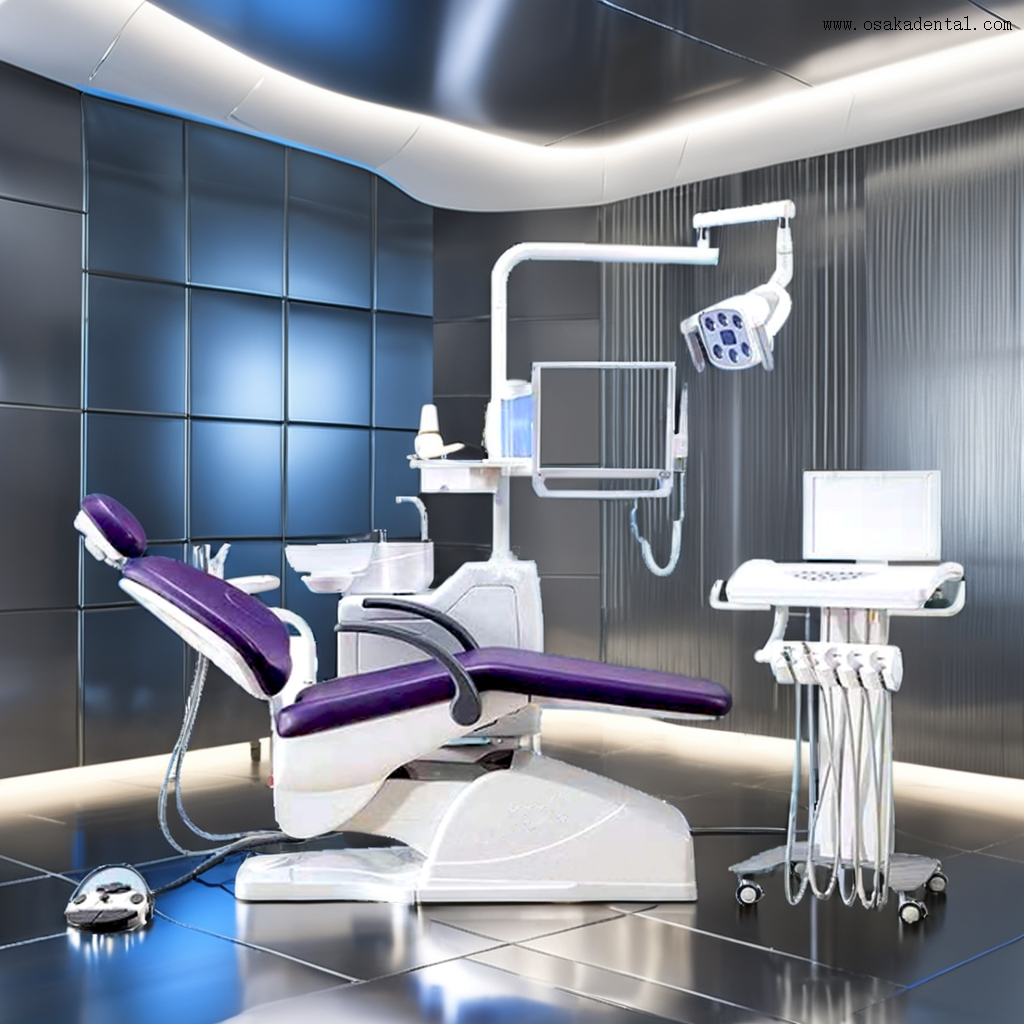 Sillón dental avanzado con luz halógena para clínicas dentales modernas y elegantes