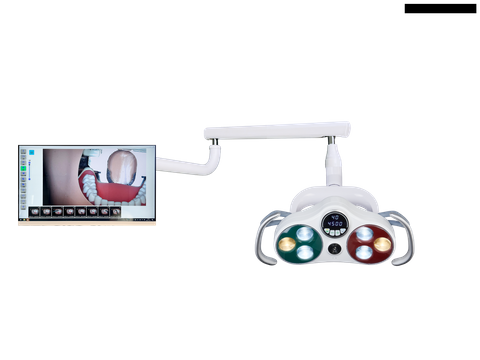 Luz quirúrgica con sensor de operación dental con grabación de cámara de video con brazo para instalar en el monitor