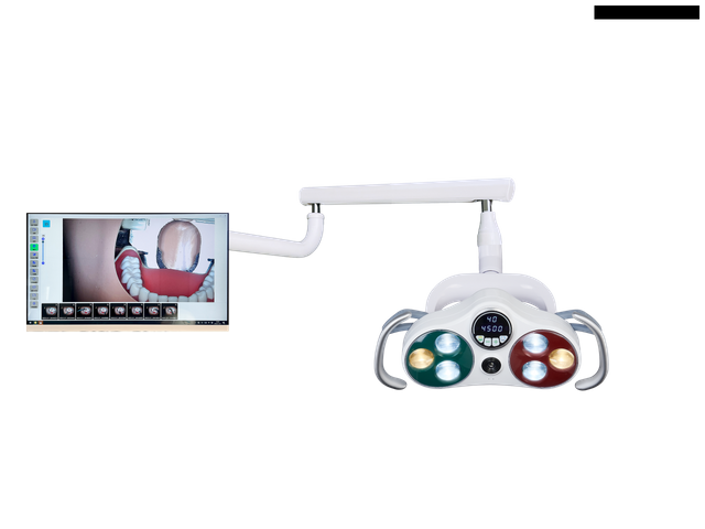 Luz quirúrgica con sensor de operación dental con grabación de cámara de video con brazo para instalar en el monitor