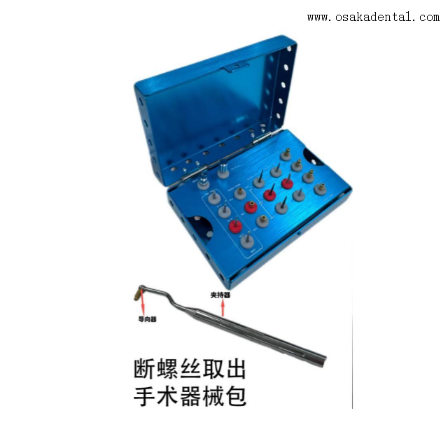 Rompa el tornillo y retire el kit de instrumentos quirúrgicos