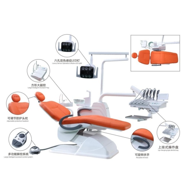 Sill&oacute;n dental de montaje superior con cuero