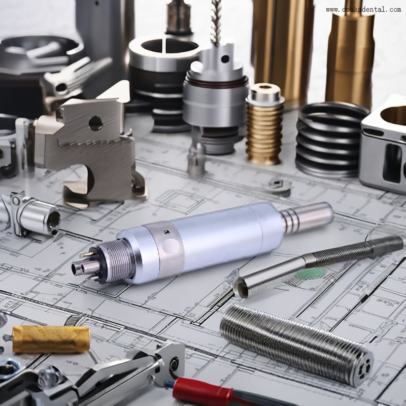 Motor de aire dental con fibra óptica de 6 orificios.