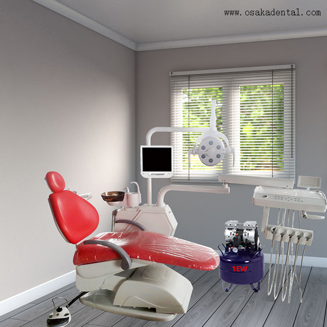 Sillón dental con cámara oral y monitor de 17 pulgadas Sillón de color rojo