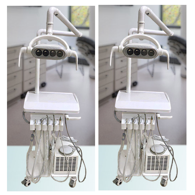 Unidad dental portátil y carro móvil con lámpara LED