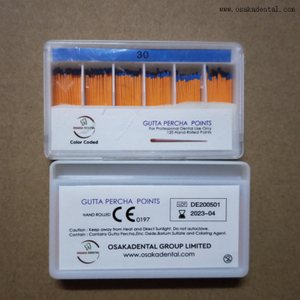 Material de relleno de ortodoncia dental 02 puntos de gutapercha cónicos