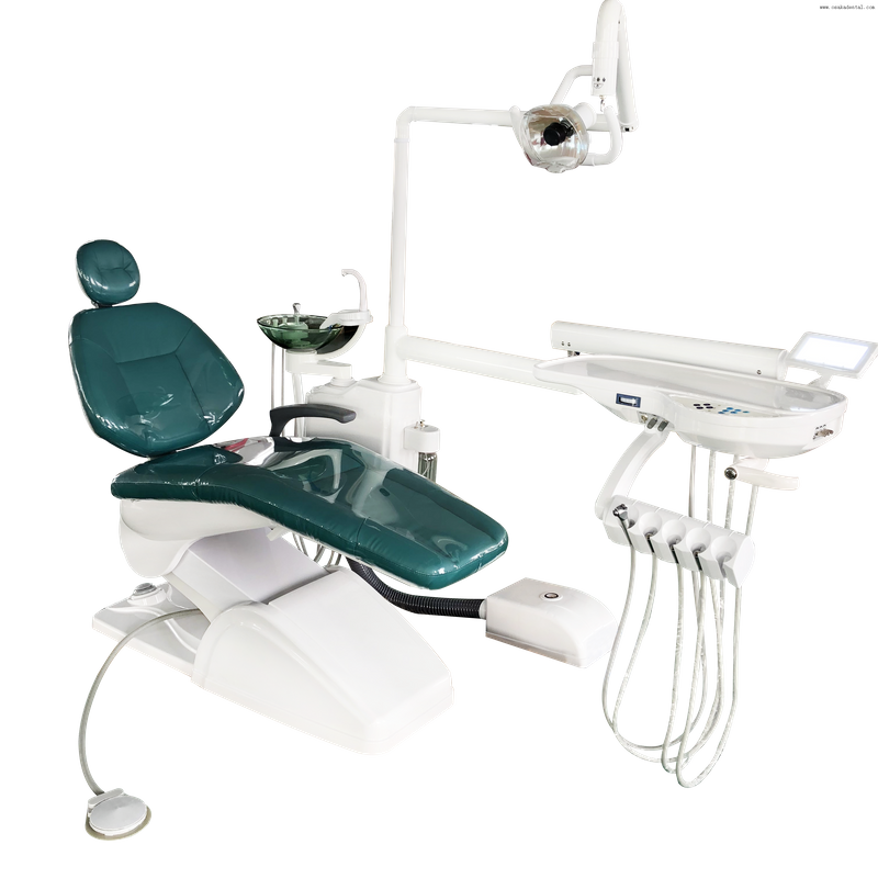 Silla dental halógena de PU suave con taburete dental