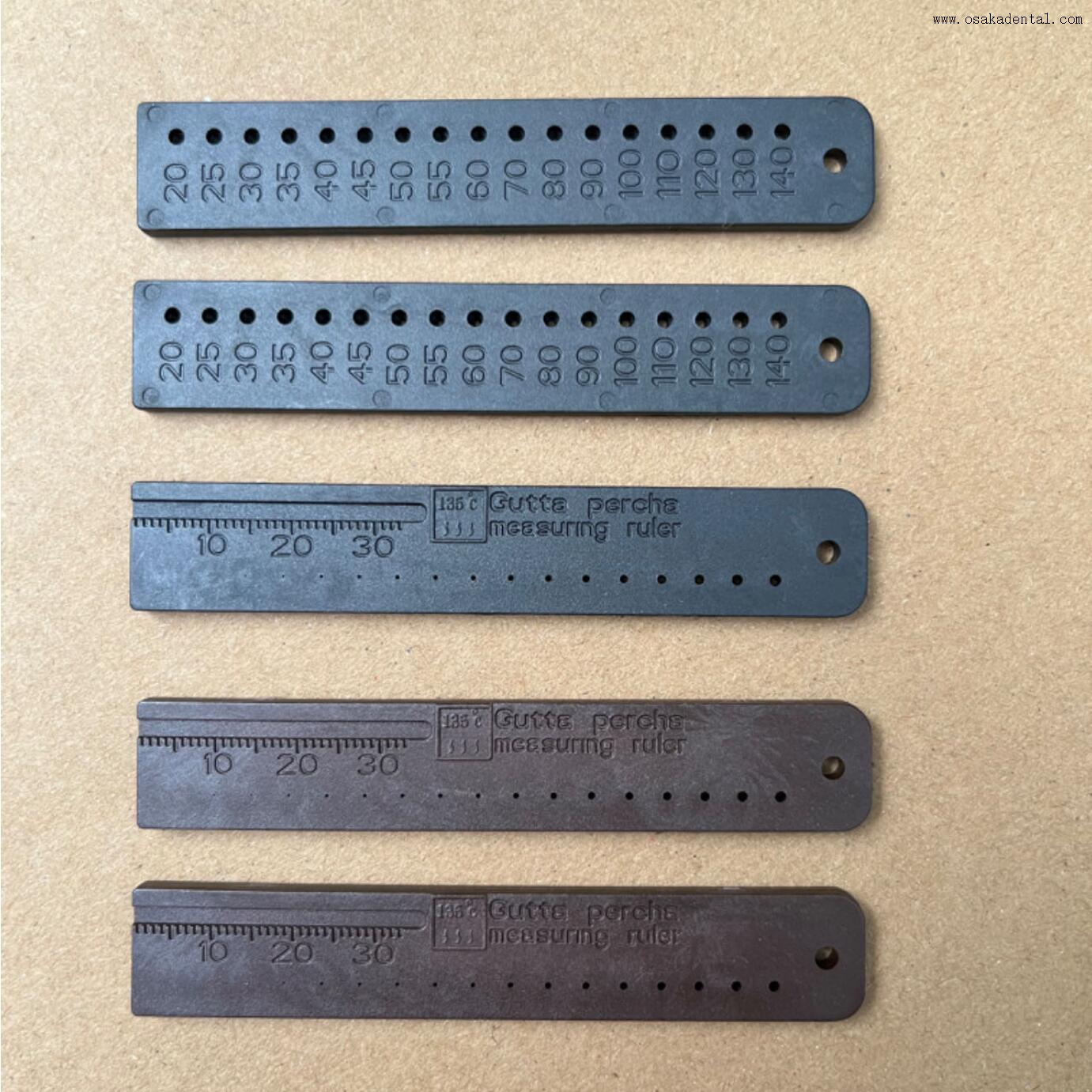 Regla de medición de gutapercha