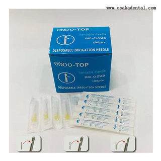 Aguja de irrigación endodóntica dental desechable