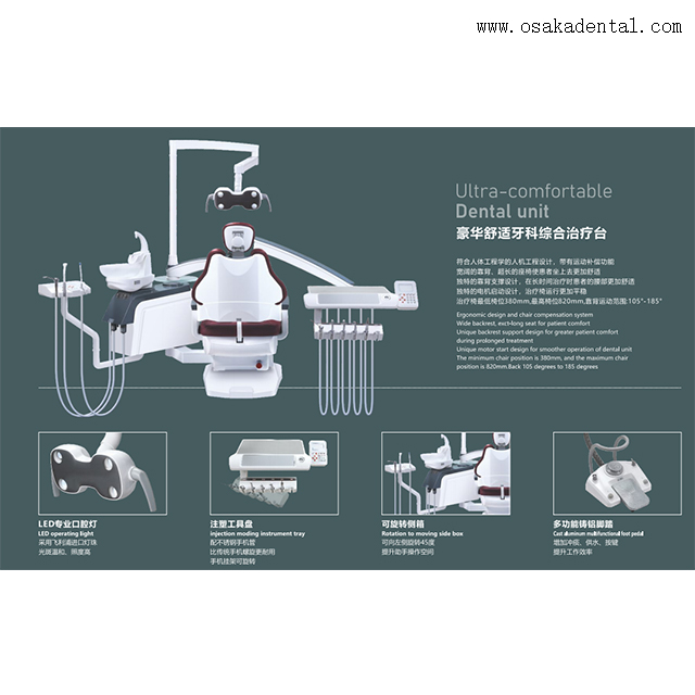 Sillón dental de alta calidad con estructura resistente.